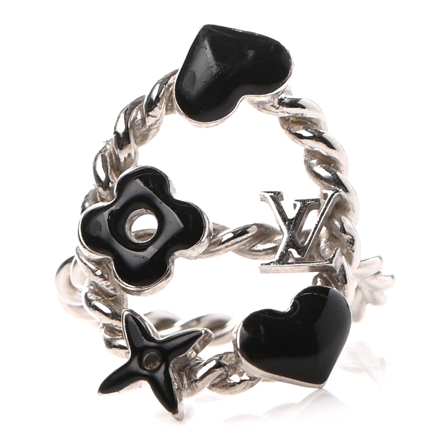 Louis Vuitton Sweet Monogram Coeurs Ring 7.5 Black 1 of 4