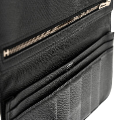 Hermes Epsom Bearn Gusset Wallet Black 14 of 17