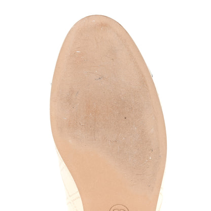 Chanel Lambskin Patent Double Stitched CC Cap Toe Ballerina Flats 39 Ivory Black 12 of 16