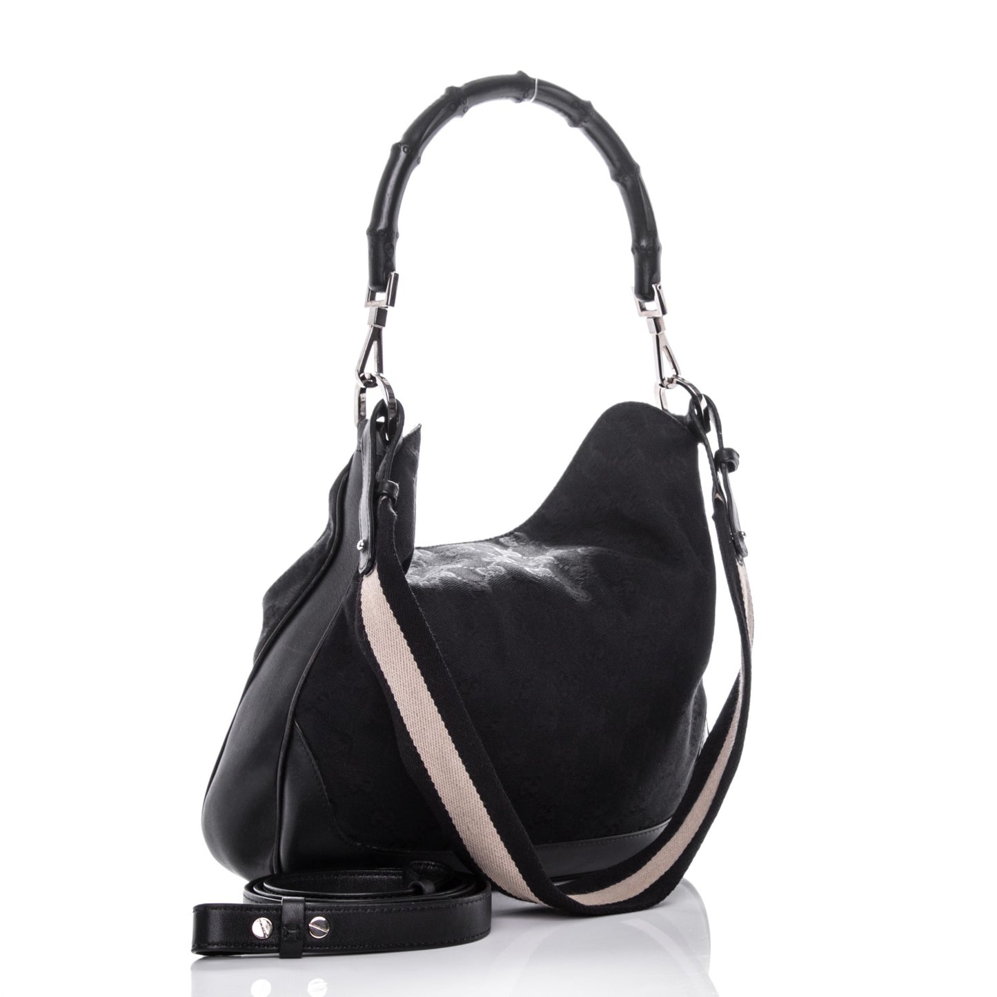 Monogram Bamboo Top Handle Bag Black