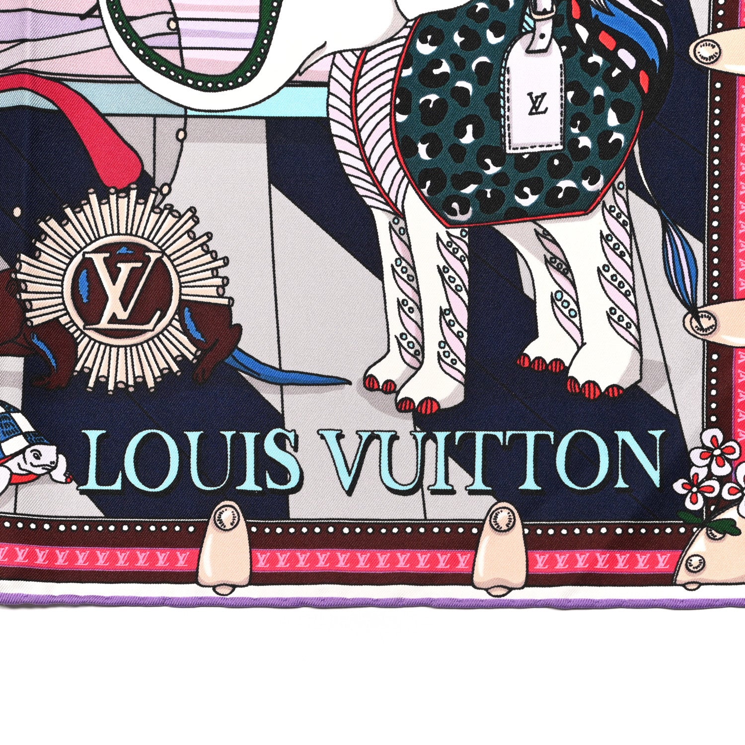 Louis Vuitton Silk Monogram LV Wonderland Square Scarf Turquoise 2 of 4