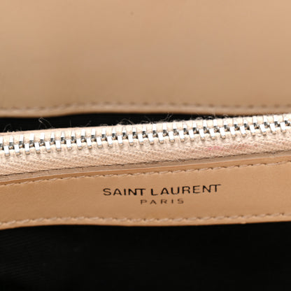 Saint Laurent Calfskin Y Quilted Monogram Medium Loulou Chain Satchel Nude Powder 7 of 15