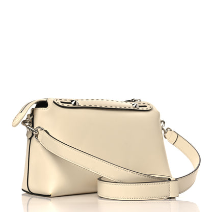 Fendi Vitello King Logo Embossed Medium By The Way Boston Bag White Ice 3 of 9