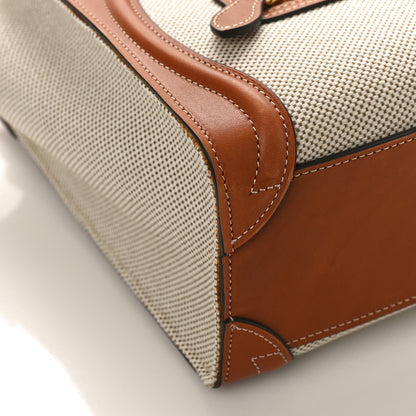 Celine Textile Smooth Calfskin Nano Luggage Tan White 7 of 9