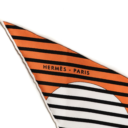 Hermes Silk H20 Triangle Scarf Noir Orange 4 of 8