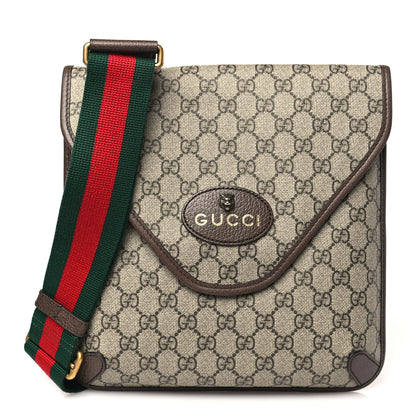 Gucci GG Supreme Monogram Web Medium Neo Vintage Flap Messenger Bag Beige New Acero 1 of 10