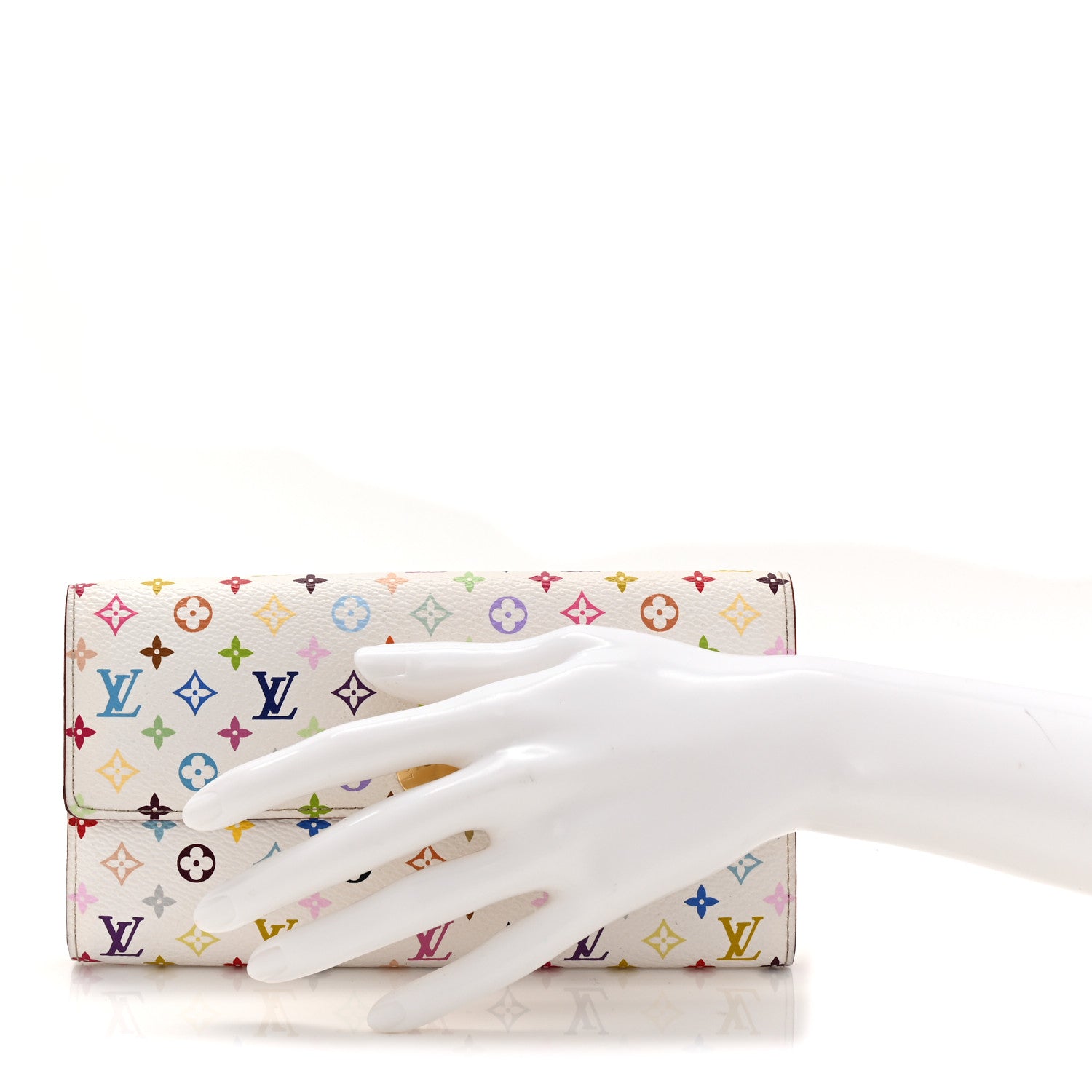 Louis Vuitton Monogram Multicolor Sarah Wallet White 2 of 7