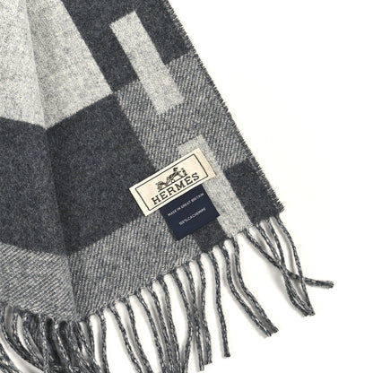 Hermes Cashmere H Passant Muffler Flanelle  Gris Clair Chine 3 of 3