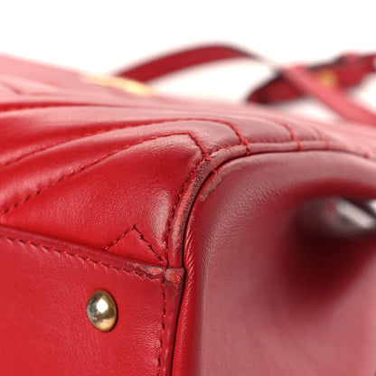 Gucci Calfskin Matelasse Small GG Marmont Tote Hibiscus Red 9 of 11