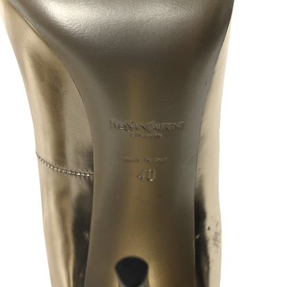 Saint Laurent Metallic Calfskin Clara Pumps 40 Gold 7 of 8