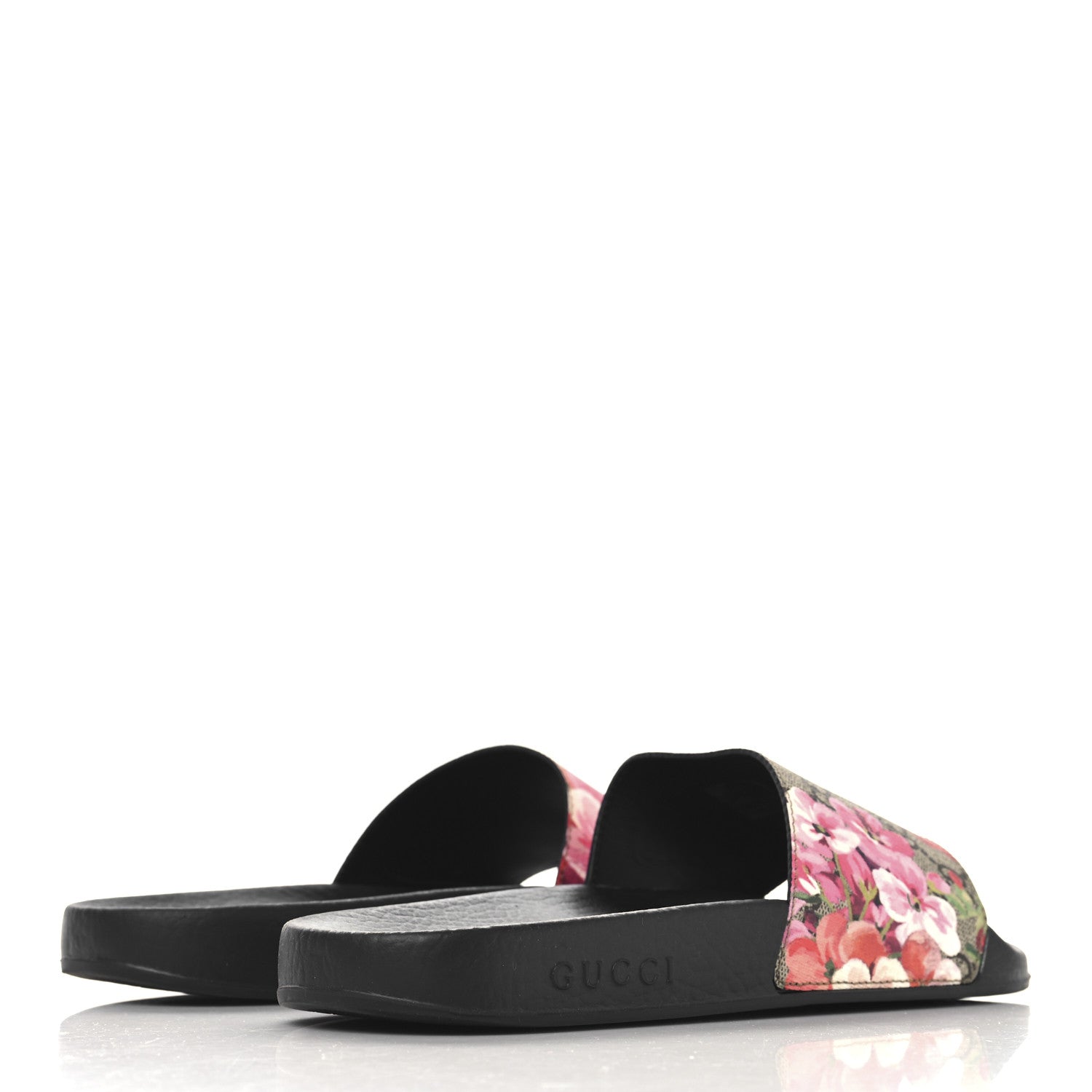 Gucci GG Supreme Monogram Blooms Slide Sandals 37 Beige Multicolor 5 of 8