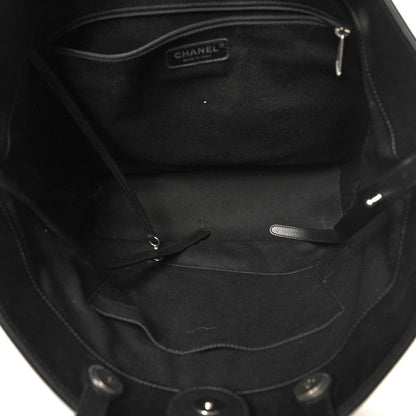 Chanel Grained Calfskin Large Coco Eyelets Shopping Tote Black 5 of 11
