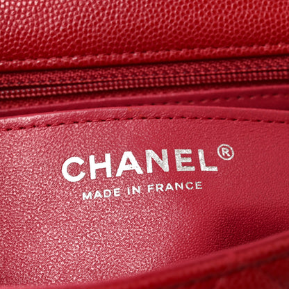 Chanel Caviar Quilted Mini Rectangular Flap Red 6 of 10