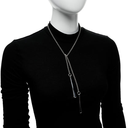 Hermes Sterling Silver Clou de Forge Lariat Necklace 2 of 5