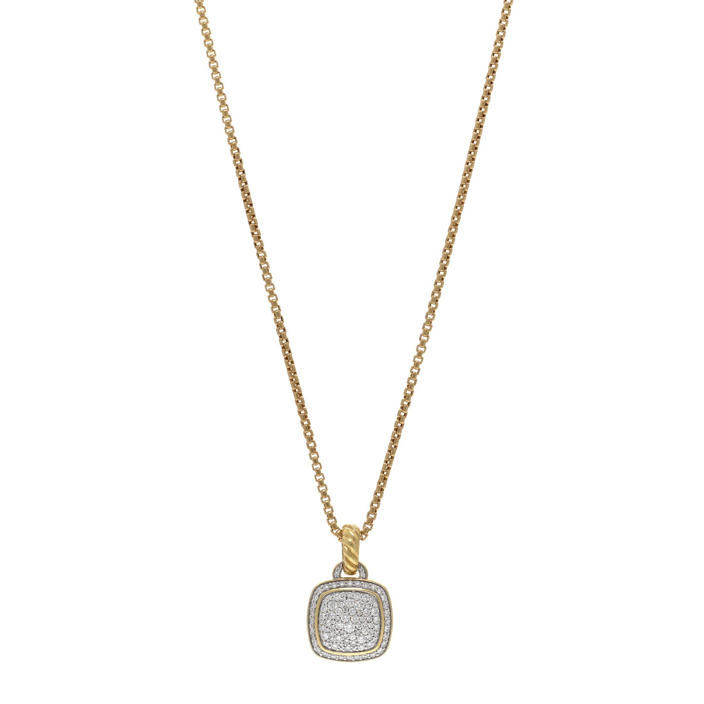 18K Yellow Gold Diamond 11mm Albion Pendant Necklace