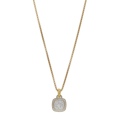 David Yurman 18K Yellow Gold Diamond 11mm Albion Pendant Necklace 1 of 4