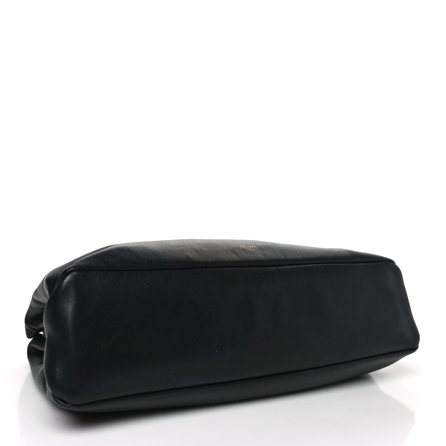 Calfskin Pleated French Lock Clutch Black