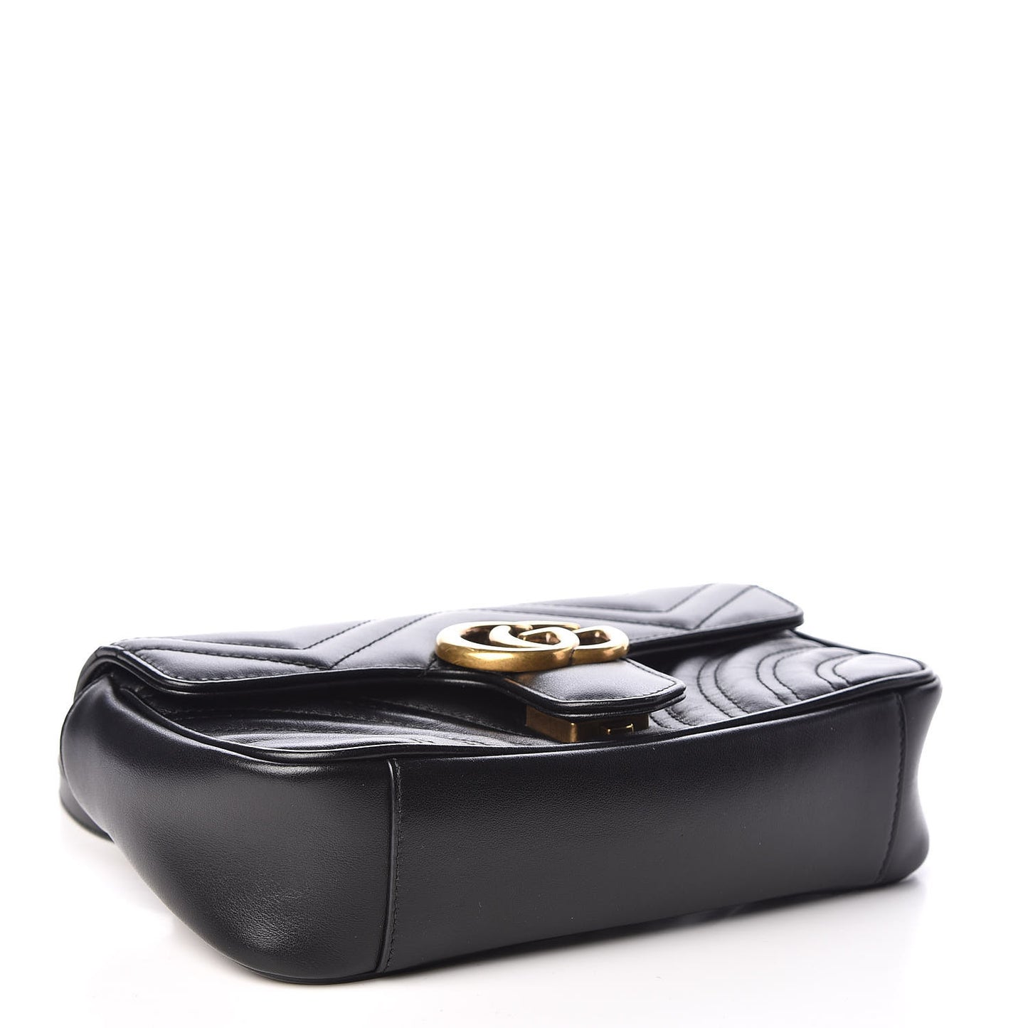 Calfskin Matelasse Mini GG Marmont Shoulder Bag Black