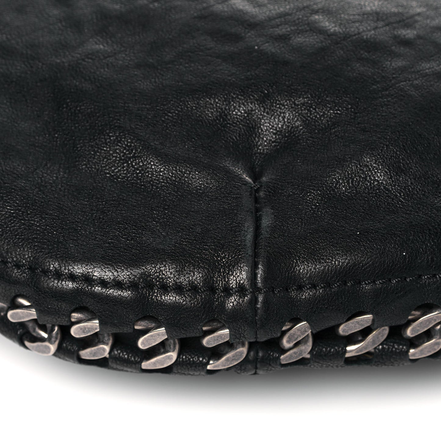 Calfskin Modern Chain Hobo Black