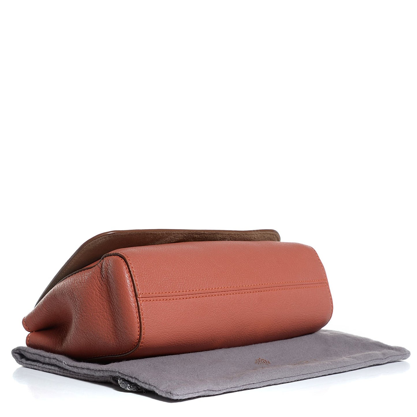 Smooth Matte Leather Lily Flap Burnt Peach