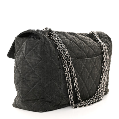 Chanel Denim Quilted XXL Reissue Flap Grey 3 of 12
