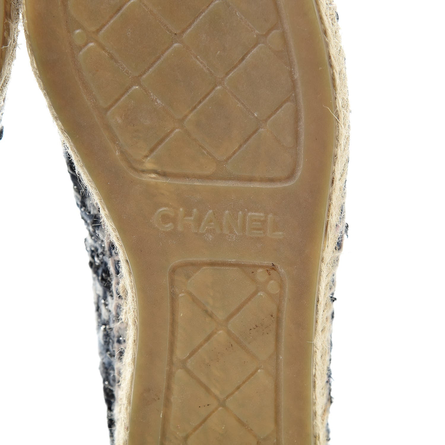 Chanel Metallic Tweed Lambskin CC Espadrilles 36 Blue Black Silver 7 of 11