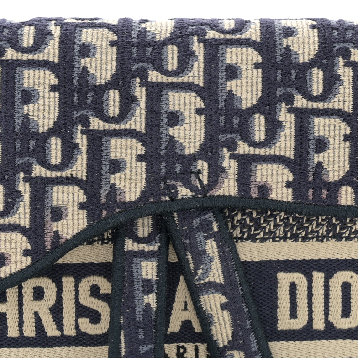 Christian Dior Oblique Slim Saddle Pouch Blue 8 of 13