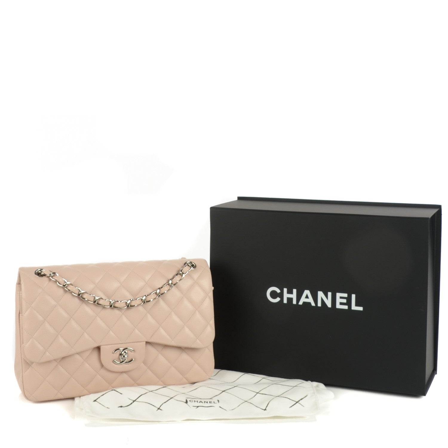Chanel Caviar Quilted Jumbo Double Flap Light Pink 5 of 9