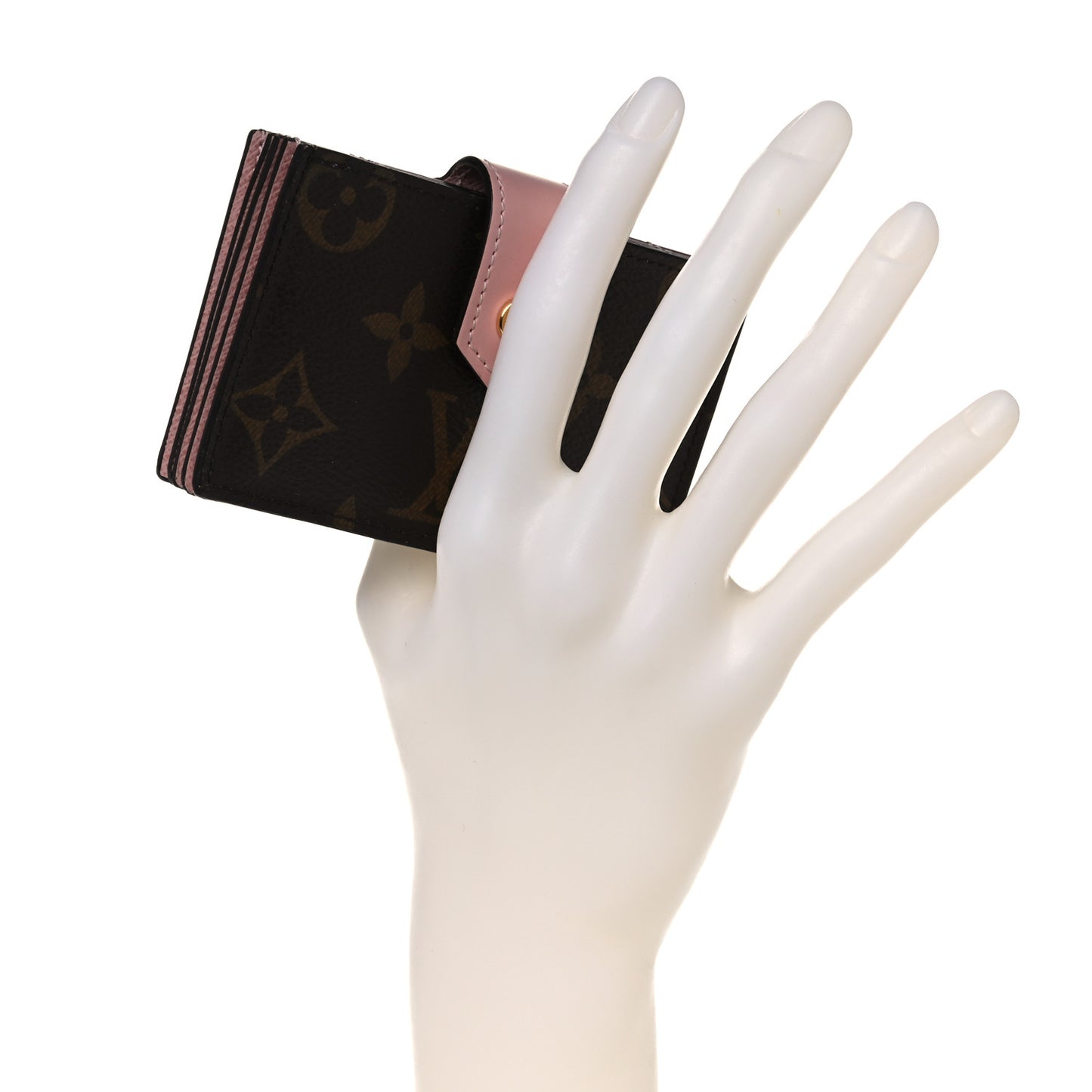 Monogram Gusset Card Holder Rose Ballerine