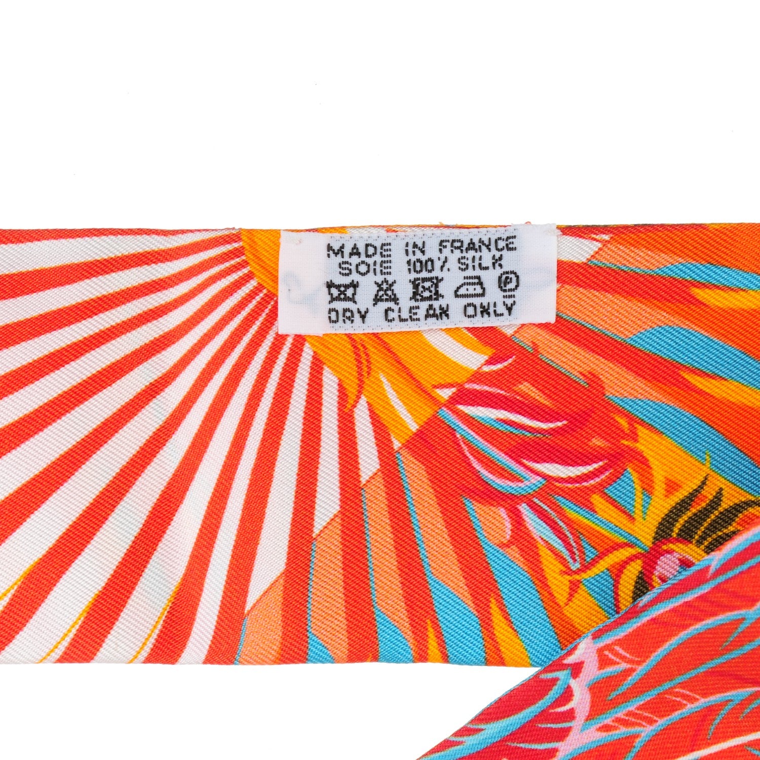 Hermes Silk Mythiques Phoenix Coloriages Twilly Blanc Orange Bleu 3 of 5