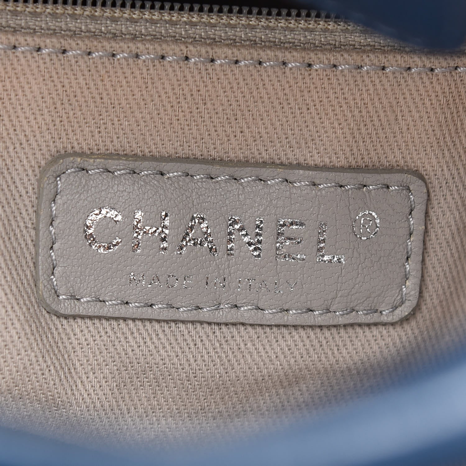 Chanel Glazed Calfskin Medium Deauville Tote Blue 6 of 10