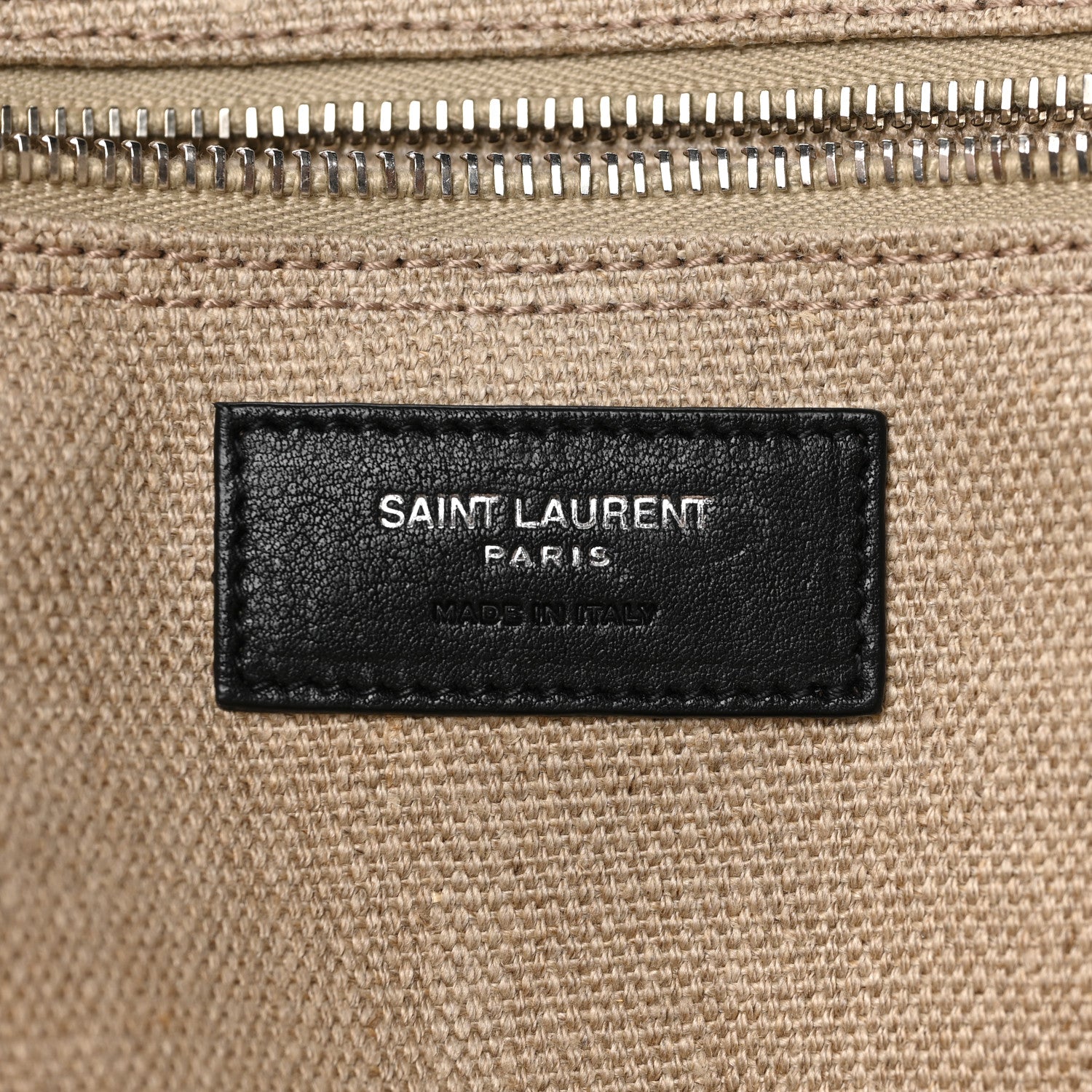 Saint Laurent Linen Calfskin Rive Gauche Tote Optic White 6 of 11