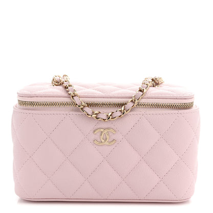 Chanel Caviar Quilted Small Tiny CC Vanity Case With Chain Light Pink 1 of 10