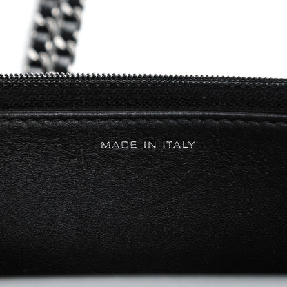 Chanel Calfskin Quilted Boy Wallet On Chain WOC Black 7 of 8
