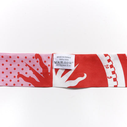 Hermes Silk Astrologie a Pois Twilly Rouge Blanc Rose 2 of 4