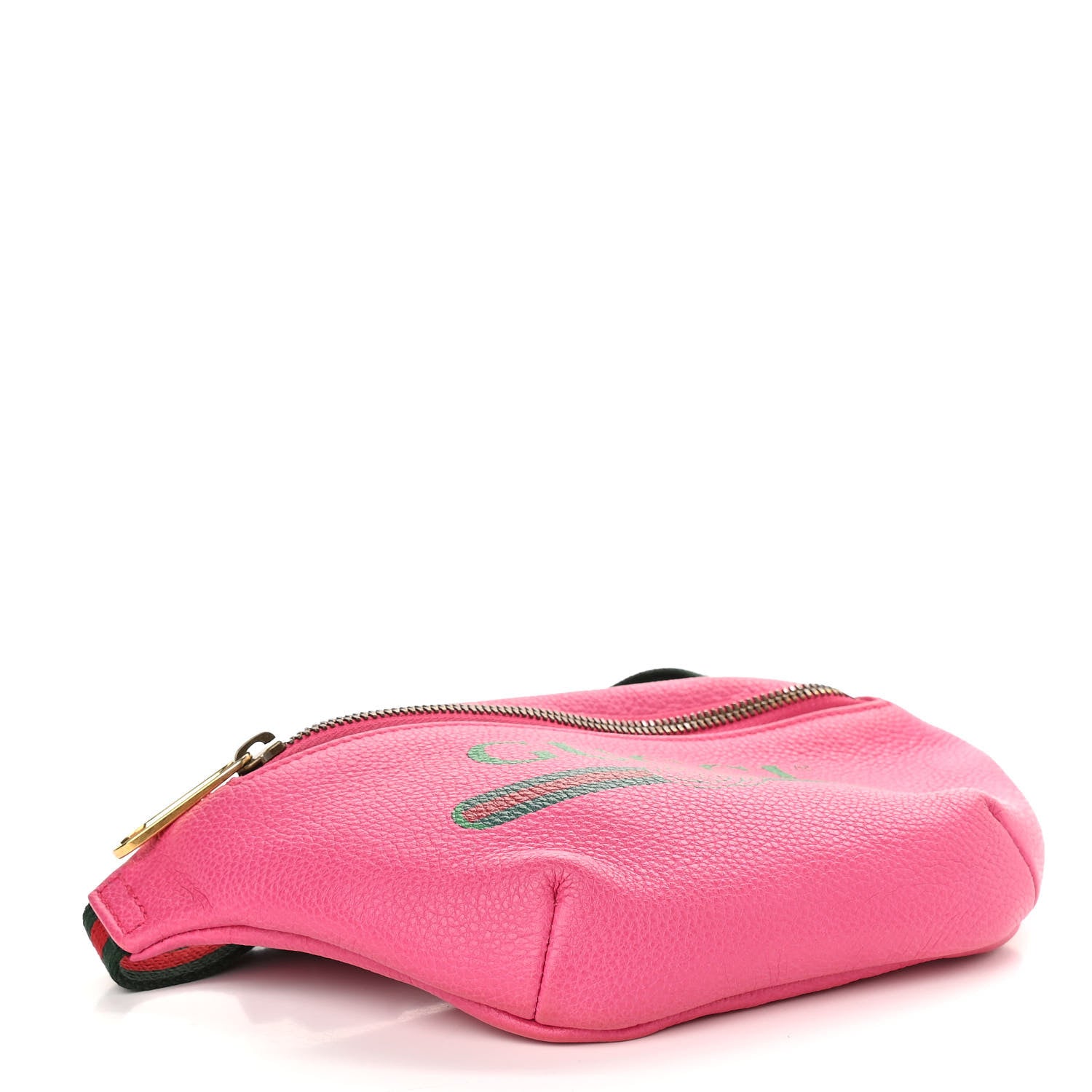 Gucci Grained Calfskin Small Logo Belt Bag Box Pink Green 4 of 11