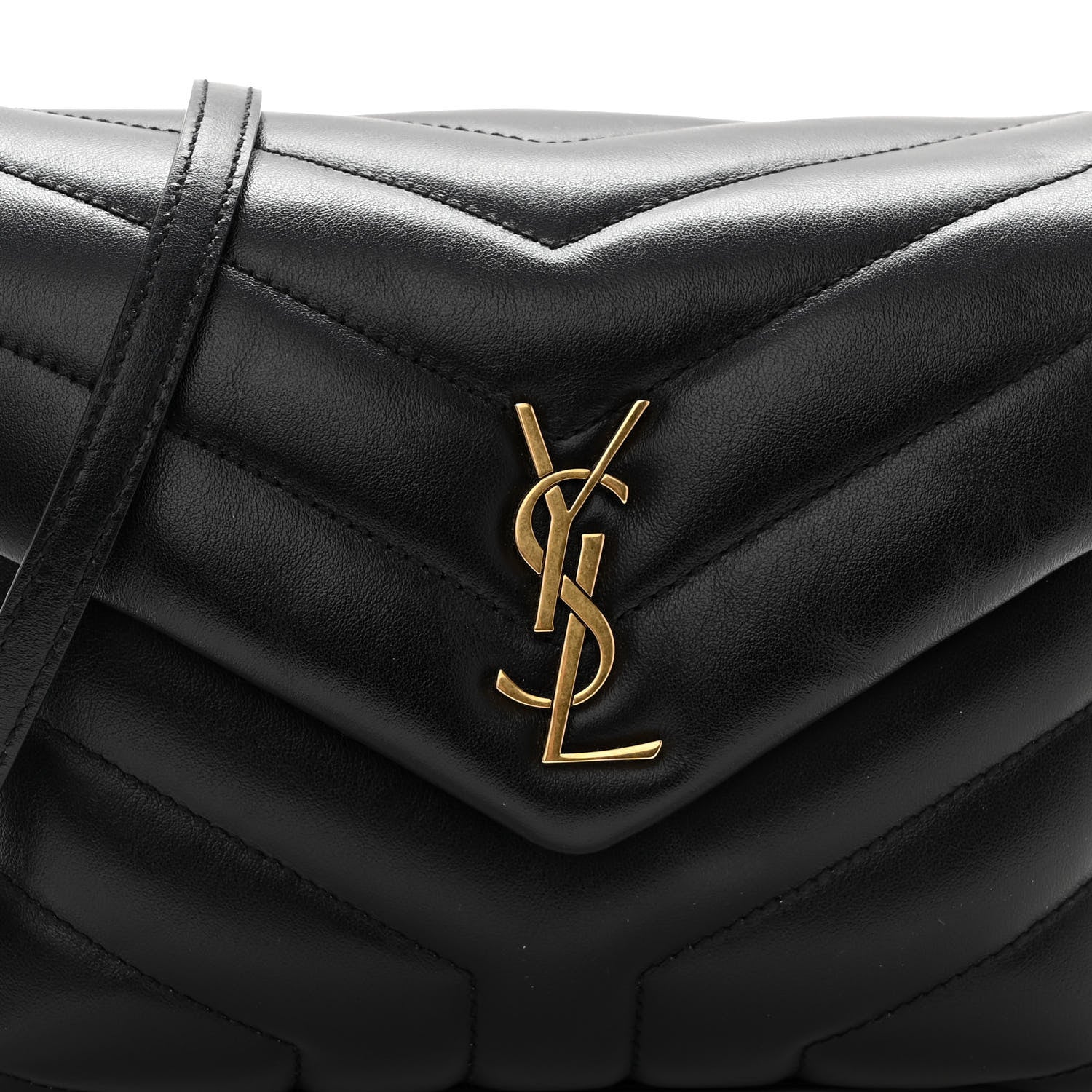 Saint Laurent Calfskin Y Quilted Monogram Toy Loulou Crossbody Bag Black 8 of 10