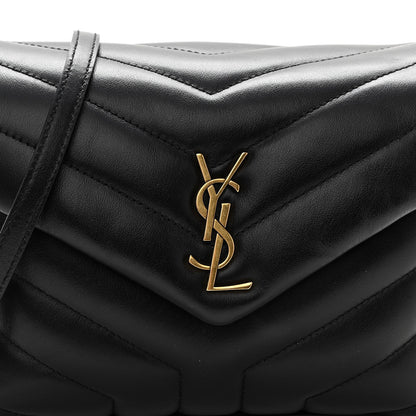 Saint Laurent Calfskin Y Quilted Monogram Toy Loulou Crossbody Bag Black 8 of 10