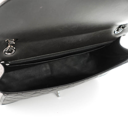 Chanel Lambskin Quilted Classic Twist Flap Black Grey 5 of 7