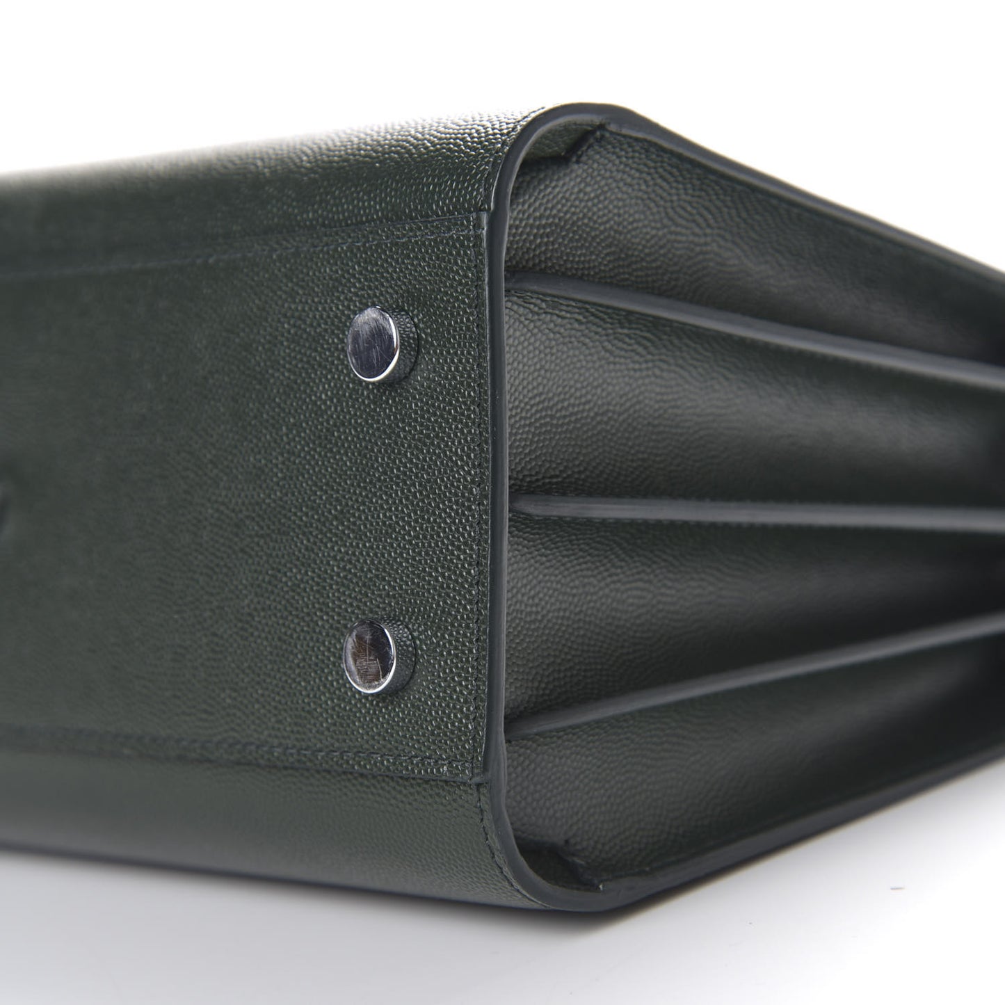 Grained Calfskin Baby Sac De Jour Vert Fonce