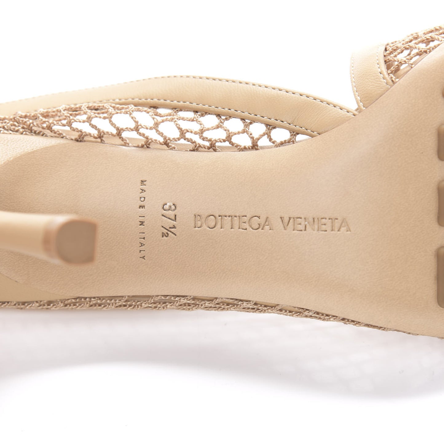 Mesh Nappa Chunky Chain Sandals 37.5 Beige Pony