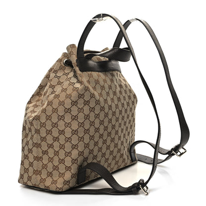 Gucci Monogram Dollar Calfskin O Drawstring Backpack Beige Ebony Testa di Moro Dark Chocolate 3 of 10