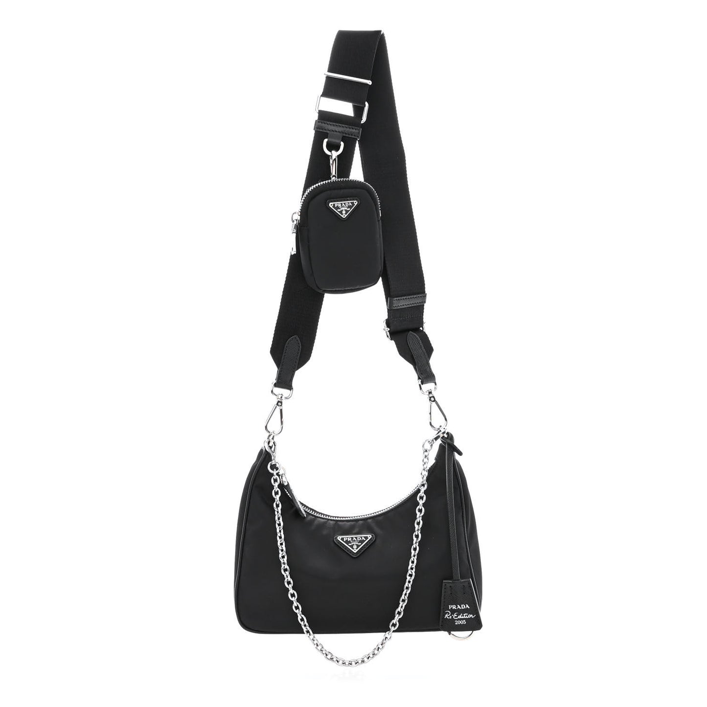 Re-Nylon Saffiano Re-Edition 2005 Shoulder Bag Black