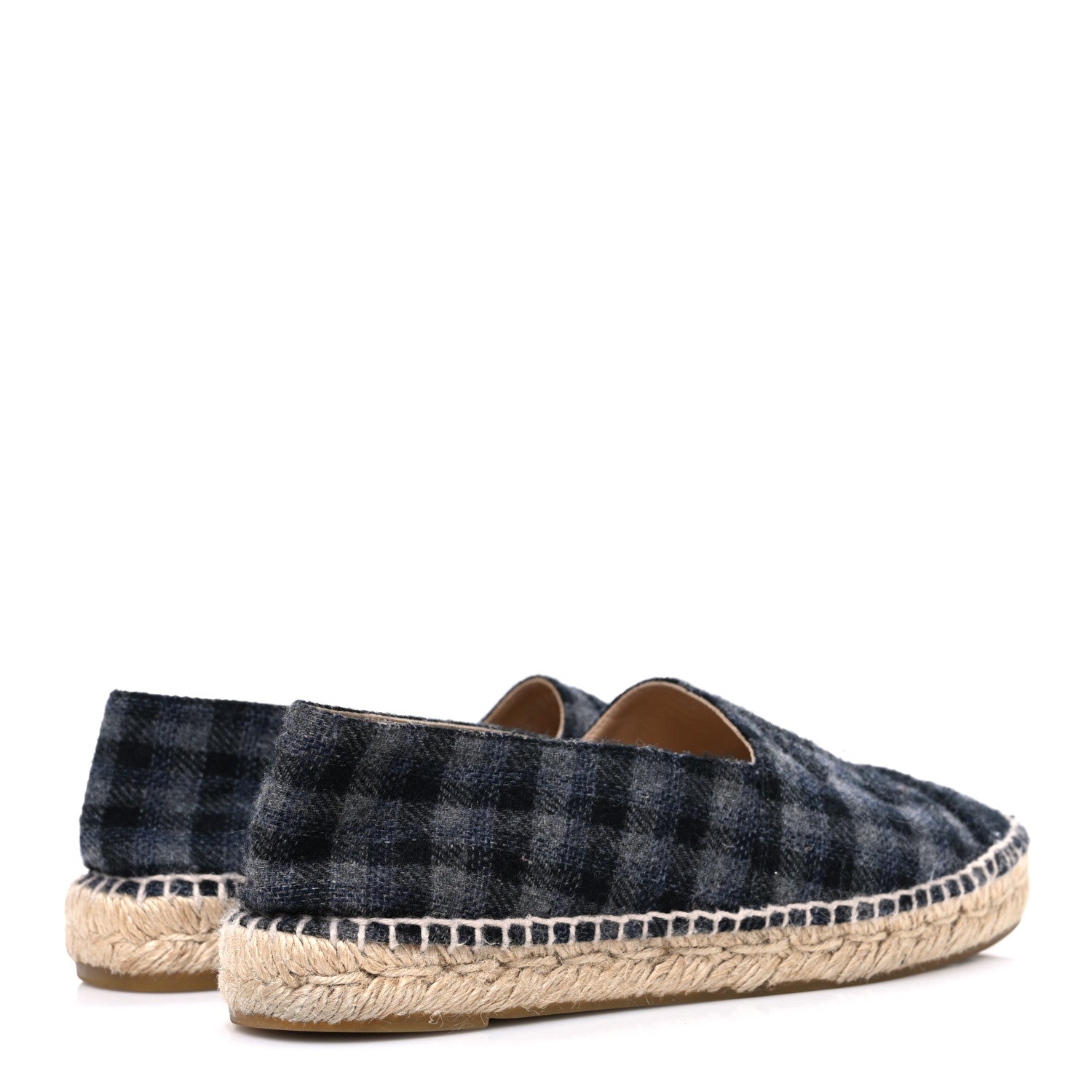 Chanel Plaid Fabric CC Espadrilles 38 Grey 5 of 10