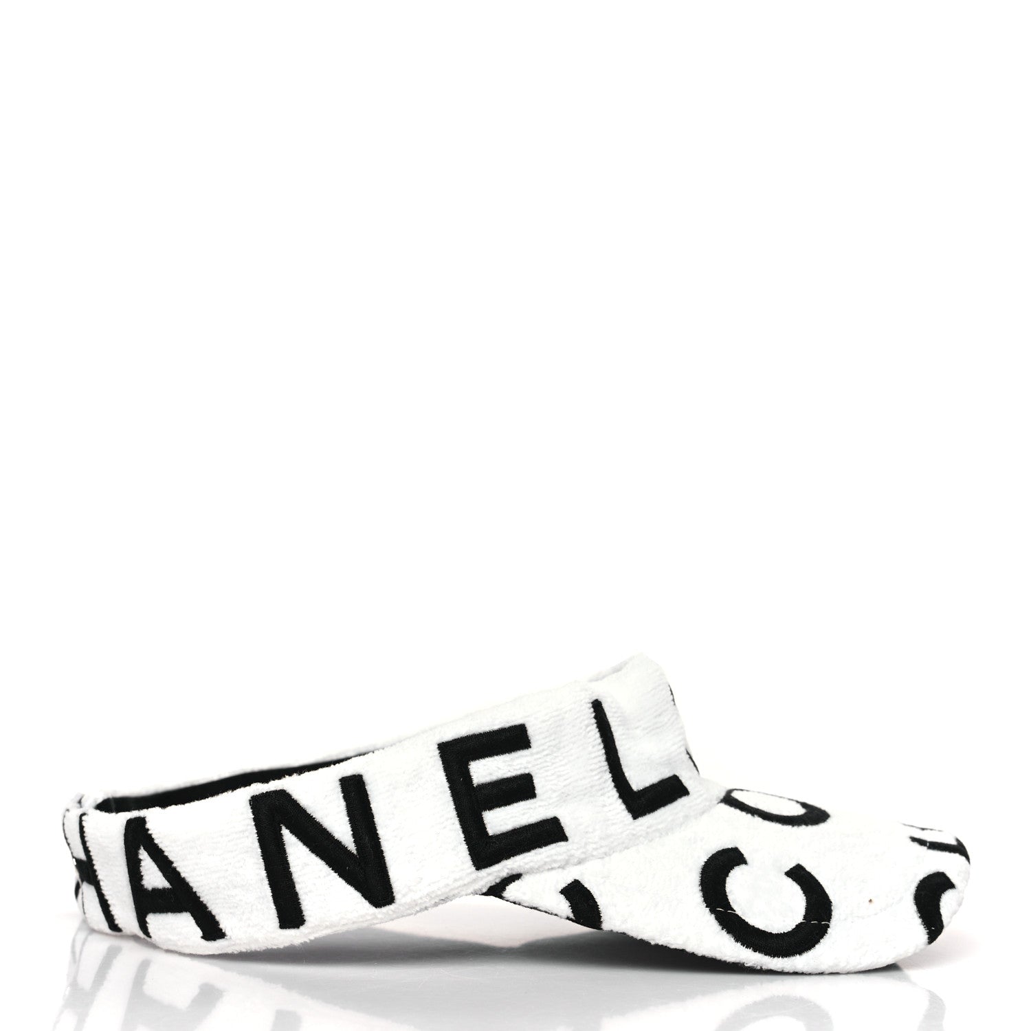 Chanel Terry Cotton Logo CC Visor Ecru White 4 of 5