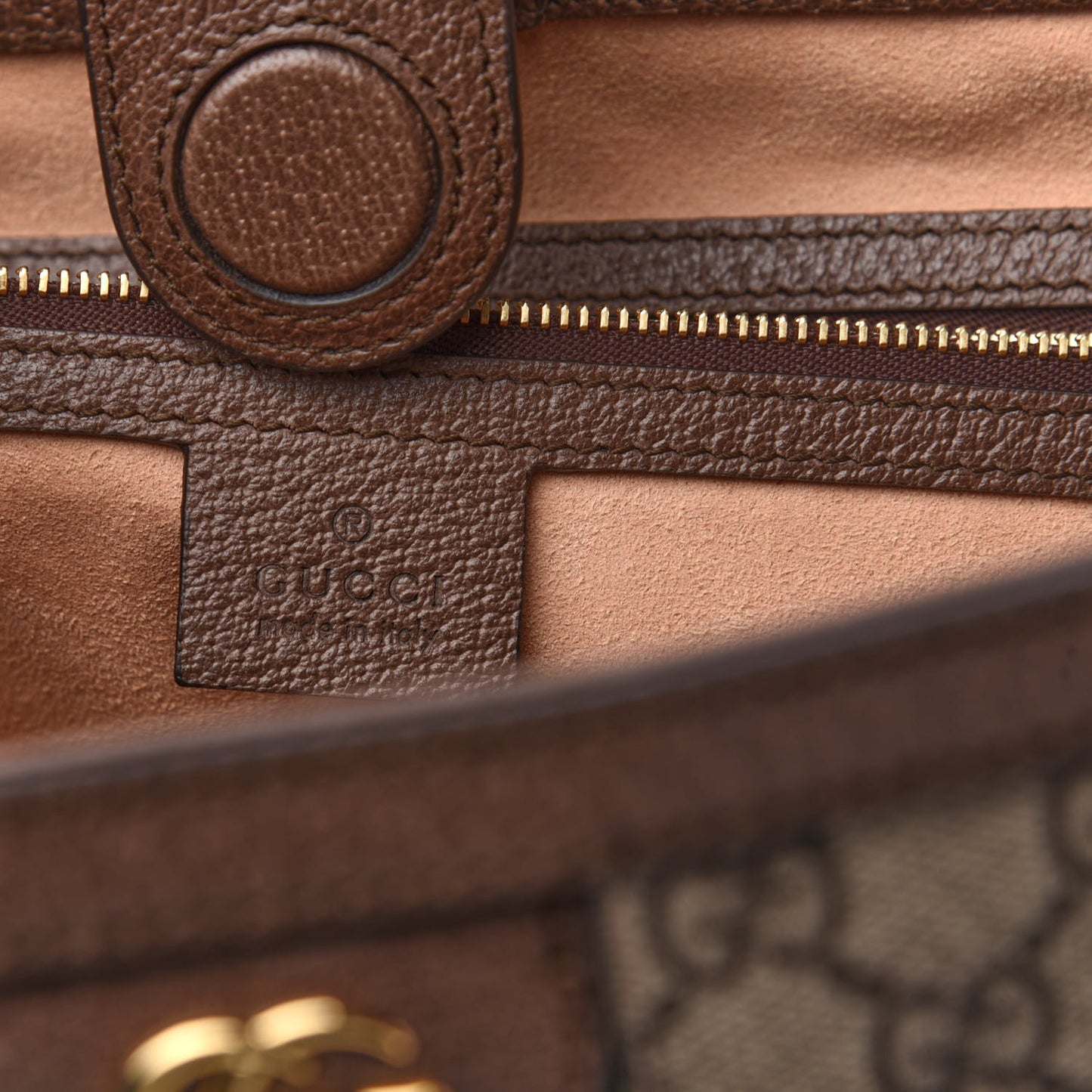 GG Supreme Monogram Medium Ophidia Shopping Tote Brown