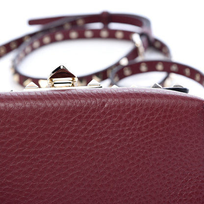 Valentino Garavani Pebbled Calfskin Mini Rockstud Crossbody Bag Rubin 9 of 10