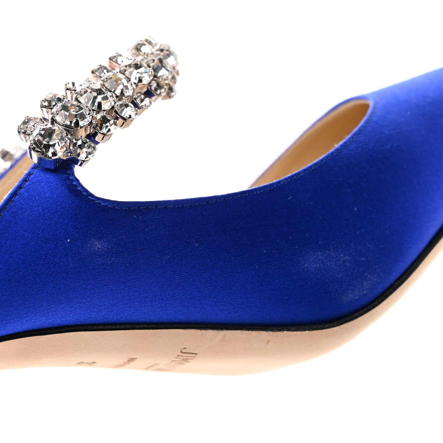 Jimmy Choo Satin Crystal Bing 85 Pumps 37 Ultraviolet 9 of 9