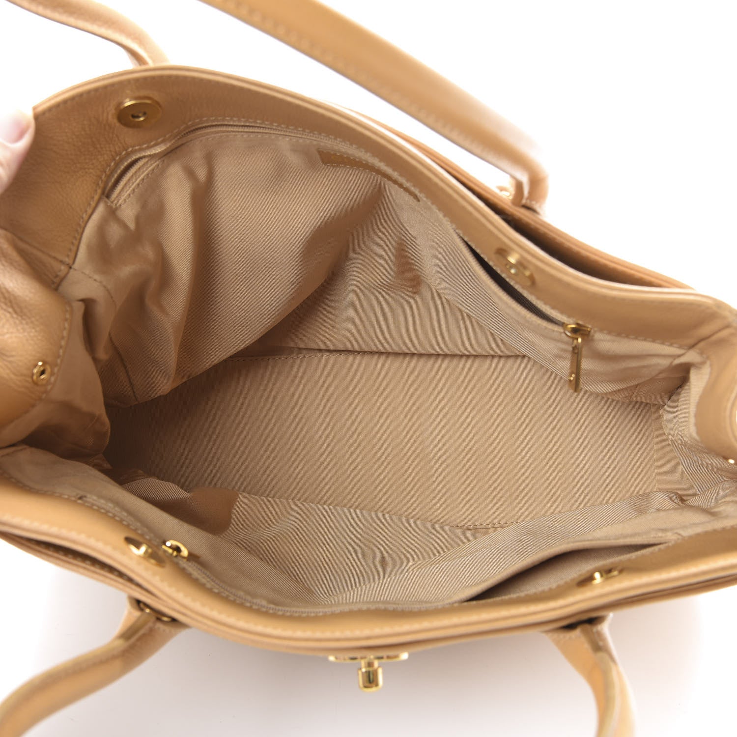 Chanel Calfskin Cerf Executive Shopper Tote Beige 4 of 21