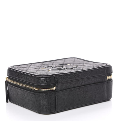 Chanel Caviar Quilted Medium CC Filigree Vanity Case Black 3 of 10